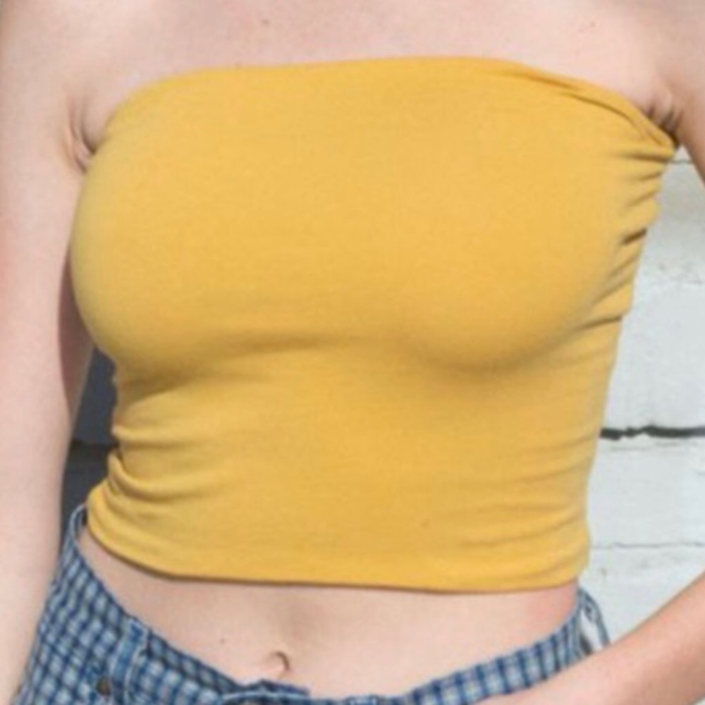 yellow tube top : brandy melville